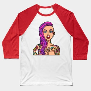 Tattoo Girl Baseball T-Shirt